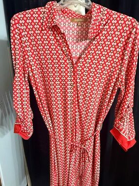 Ellen Tracy Pink and Black Geometric Print Blouse